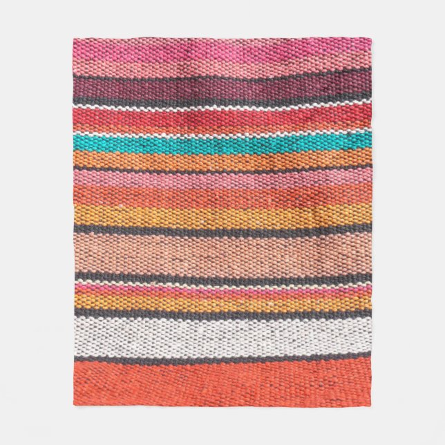 Farbenfrohe mexikanische, peruanische Teppichoberf Fleecedecke (Vorderseite)