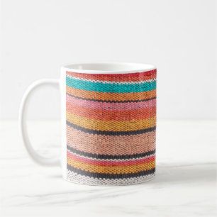 Farbenfrohe mexikanische, peruanische Teppichoberf Kaffeetasse