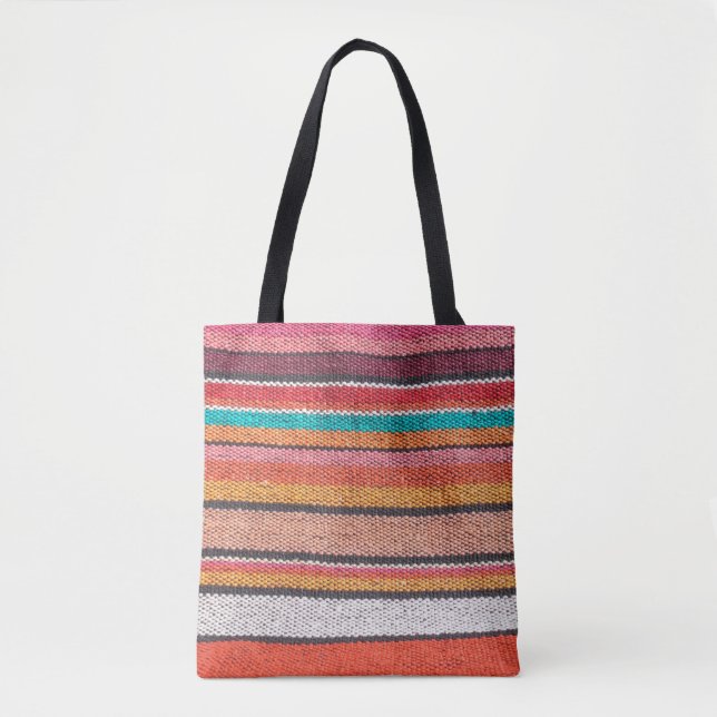 Farbenfrohe mexikanische, peruanische Teppichoberf Tasche (Vorderseite)