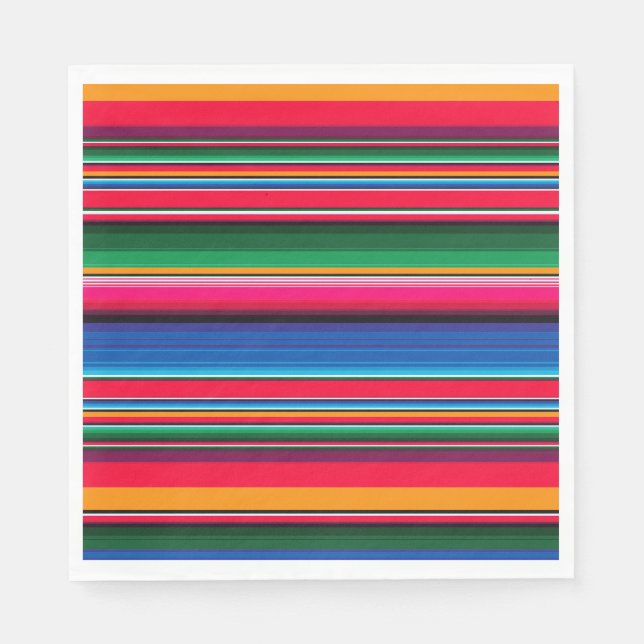 Farbenfrohe mexikanische Serape-Dekor-Party Serviette (Vorderseite)
