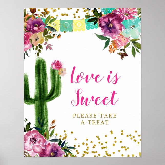 Farbenfrohe mexikanische Taco über Liebe Liebe ist Poster (Vorne)