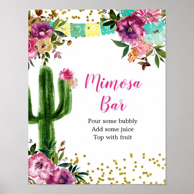 Farbenfrohe mexikanische Taco über Liebe Mimosa Ba Poster (Vorne)