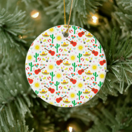 Farbenfrohe mexikanische Weihnachtsdekoration Keramik Ornament