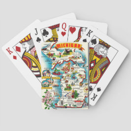 Farbenfrohe Michigan Karte Spielkarten