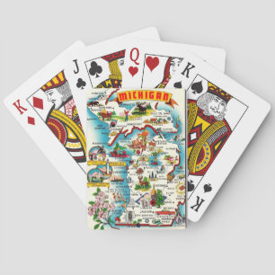 Farbenfrohe Michigan Karte Spielkarten