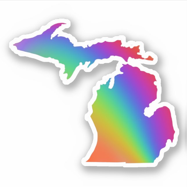 Farbenfrohe Michigan-Regenbogengrafie Aufkleber (Vorderseite)