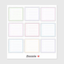 Farbenfrohe Mini Checklist Plane Aufkleber