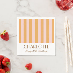 Farbenfrohe Minimalistische Streifen Party Serviette