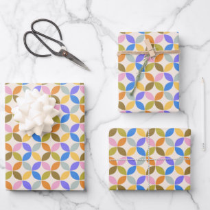 Farbenfrohe Mitte des Jahrhunderts Modernes geomet Geschenkpapier Set