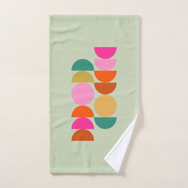 Farbenfrohe Mitte Jahrhundert Modernes geometrisch Badhandtuch Set (Handtuch)