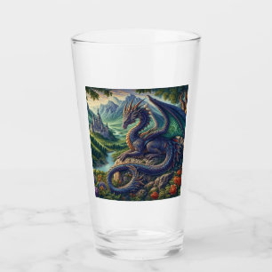 Farbenfrohe, mittelalterliche Drachenburg Glas