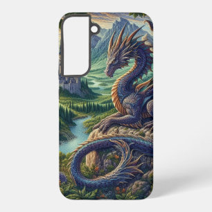 Farbenfrohe, mittelalterliche Drachenburg Samsung Galaxy Hülle