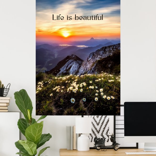 Farbenfrohe Modern Foto Nature Motivation Poster (Heimbüro)