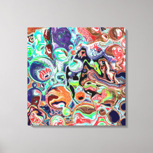 Farbenfrohe moderne Abstrakte Fluid Art Leinwanddruck
