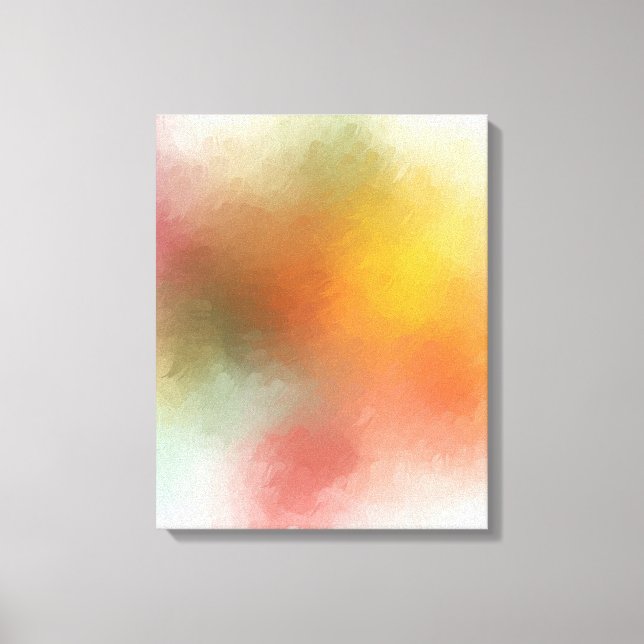Farbenfrohe Moderne Abstrakte Kunst Rotes Gelb Leinwanddruck (Vorderseite)