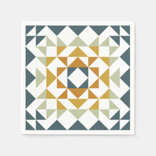 Farbenfrohe moderne Aquamarine Geometrie des Quilb Serviette