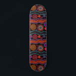 Farbenfrohe moderne australische Dot Art Tribal Mu Skateboard<br><div class="desc">Dieses moderne Design zeichnet sich durch ein farbenprächtiges,  farbiges,  gelb gestrichenes,  tribales Punktmuster in hellorange,  lila,  grün,  türkis und weiß auf schwarzem Hintergrund #tribal #australia #sport #fun #gifts #giftsforhim #giftsforher #skateboard #skateboard #skateboards #skateboards #Skate #outdoor style #trendy</div>