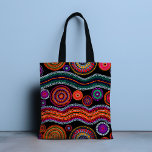 Farbenfrohe moderne australische Dot Art Tribal Mu Tasche<br><div class="desc">Dieses moderne Design zeichnet sich durch ein farbenprächtiges Tribal-Punktmuster aus,  in hellorange,  lila,  grün,  türkis und weiß auf schwarzem Hintergrund #tribal #australian #australia #Tasche #bags #accessoires #gift #giftsforgirls #giftsforher #giftsforwomen #style #trendy</div>