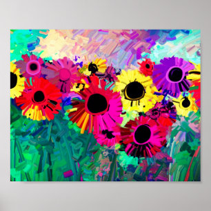 farbenfrohe, moderne Blume Art Zuhause Wanddekorat Poster