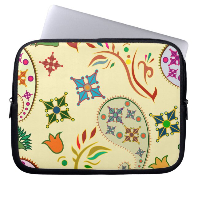 Farbenfrohe moderne Blumenmuster Laptopschutzhülle (Vorderseite)