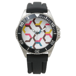 Farbenfrohe, moderne, coole Zickzack Formen Armbanduhr