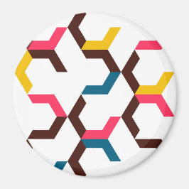 Farbenfrohe, moderne, coole Zickzack Formen Magnet