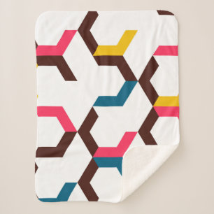 Farbenfrohe, moderne, coole Zickzack Formen Sherpadecke