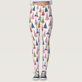 Farbenfrohe moderne Ferienbaummuster Leggings