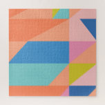 Farbenfrohe, moderne Formen in Bright Blue und Ora<br><div class="desc">Farbenfrohe Formen Orange Pink Blau Geometrisches Muster</div>