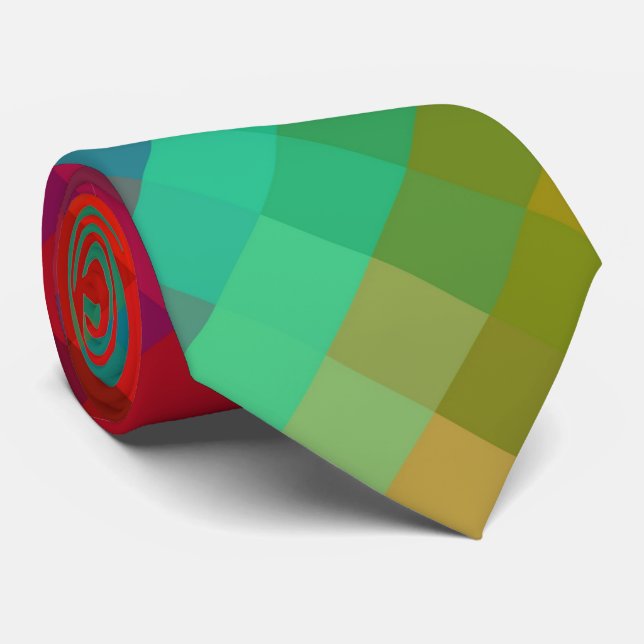 Farbenfrohe moderne Geometrie Diamantmuster Krawatte (Gerollt)
