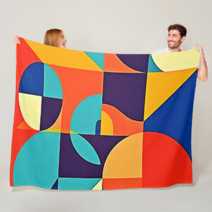 Farbenfrohe moderne Geometrie Fleecedecke
