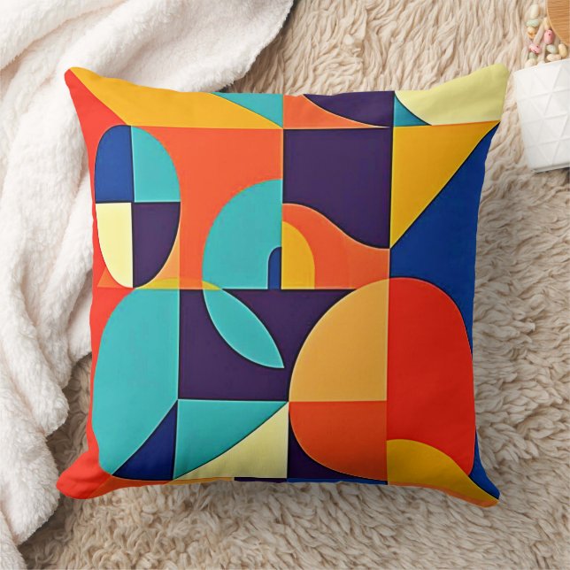Farbenfrohe moderne Geometrie Kissen (Decke)