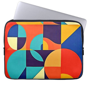 Farbenfrohe moderne Geometrie Laptopschutzhülle