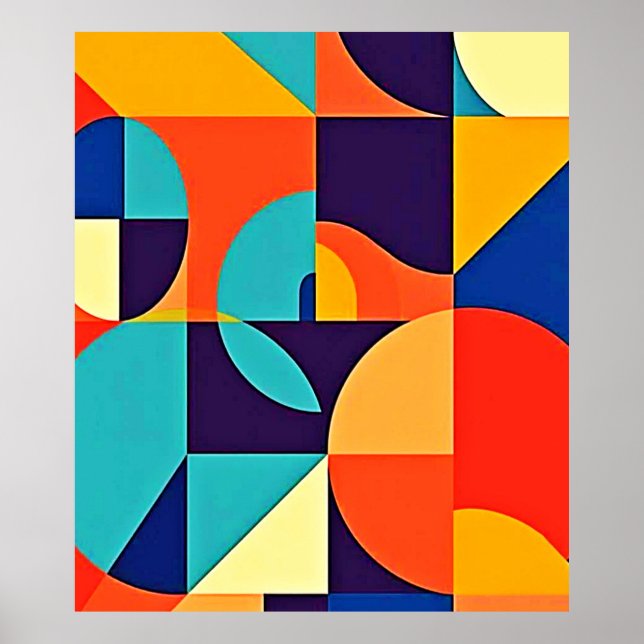 Farbenfrohe moderne Geometrie Poster (Vorne)
