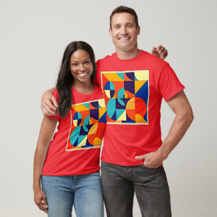 Farbenfrohe moderne Geometrie T-Shirt