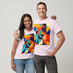 Farbenfrohe moderne Geometrie T-Shirt