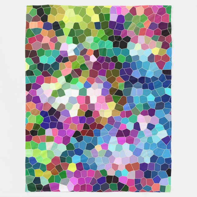 Farbenfrohe, moderne geometrische Mosaikfliesen Fleecedecke (Vorderseite)