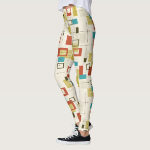 Farbenfrohe moderne geometrische Muster Mitte des  Leggings