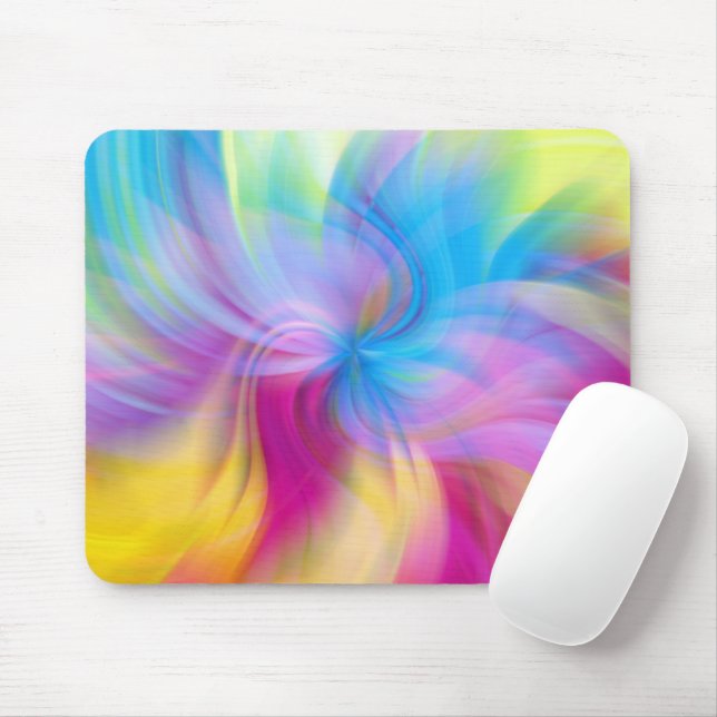 Farbenfrohe moderne Glam Pink Blue Swirl Mousepad (Mit Mouse)