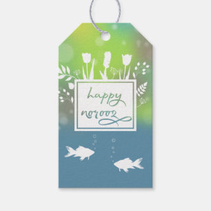 Farbenfrohe moderne, glückliche Noroz-Briefe Fisch Geschenkanhänger