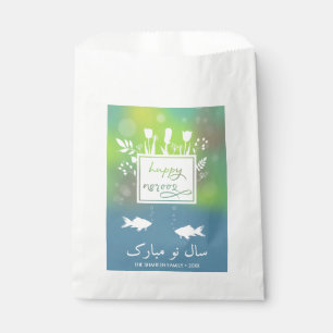 Farbenfrohe moderne, glückliche Noroz-Briefe Fisch Geschenktütchen