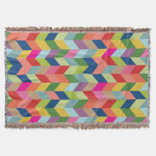 Farbenfrohe, moderne Herringbone Decke