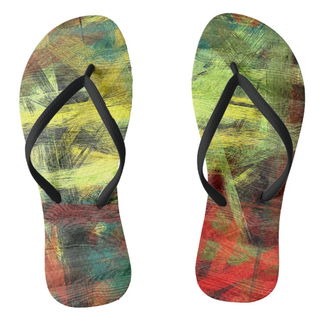 Farbenfrohe, moderne Holzkörner - Hintergrund #3 Flip Flops (Fußbett)