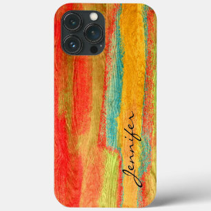 Farbenfrohe, moderne Holzkörnerkleidung Case-Mate iPhone Hülle