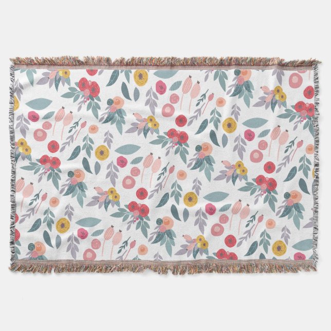 Farbenfrohe moderne Hübsche Blumenmuster Decke (Vorderseite)