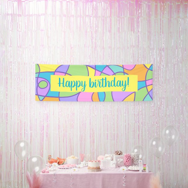 Farbenfrohe moderne Kunst Abstraktes Design Banner (Party)