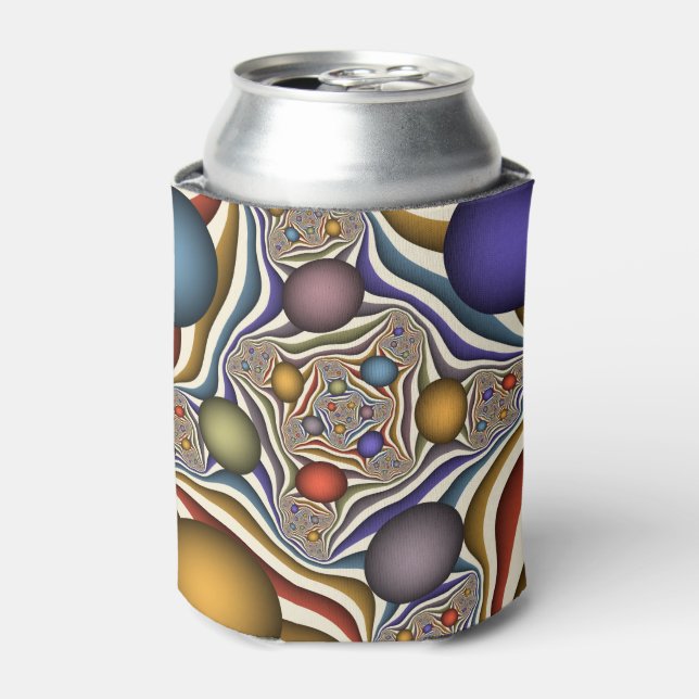 Farbenfrohe moderne Kunst des Abstrakten Fraktals Dosenkühler (Kanne Vorderseite)