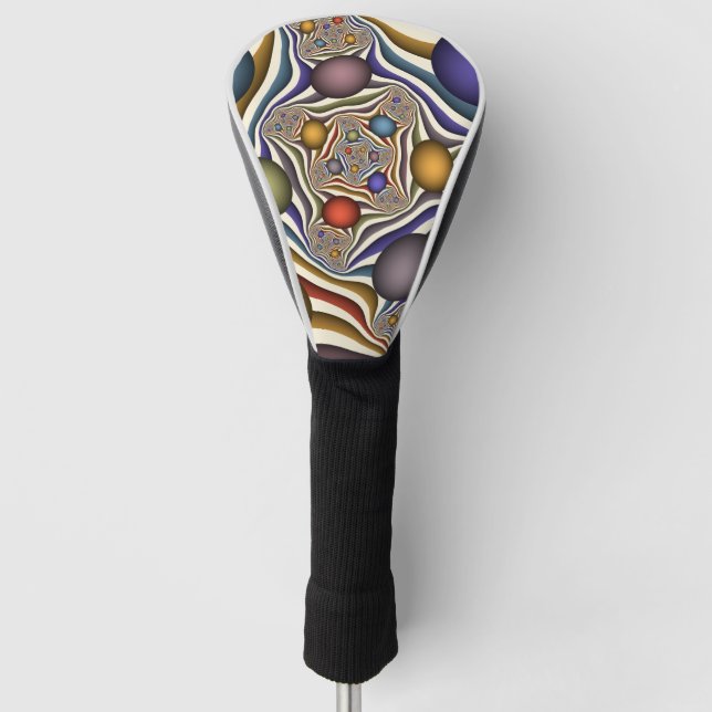 Farbenfrohe moderne Kunst des Abstrakten Fraktals Golf Headcover (Vorderseite)