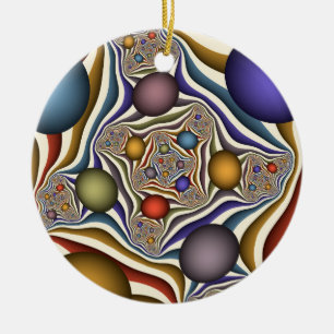 Farbenfrohe moderne Kunst des Abstrakten Fraktals Keramik Ornament