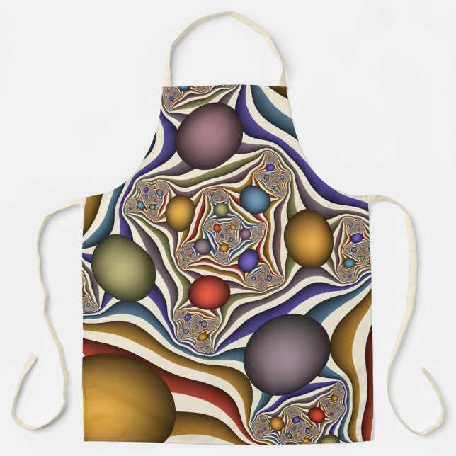 Farbenfrohe moderne Kunst des Abstrakten Fraktals Schürze (Vorderseite)